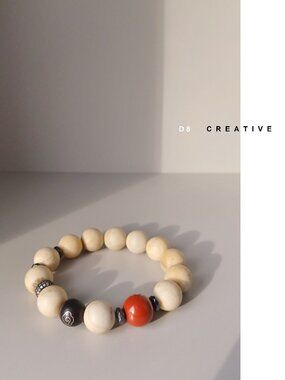New high quality matte marble  stone with sandalwood zen style bracelet